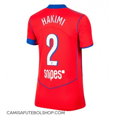 Camisa de time de futebol Paris Saint-Germain Achraf Hakimi #2 Replicas 3º Equipamento Feminina 2025-26 Manga Curta Camisa de time de futebol Paris Saint-Germain Achraf Hakimi #2 Replicas 3º Equipamento Feminina 2025-26 Manga Curta